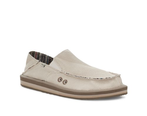 Sanuk Vagabond Soft Top Hemp Collapsible Heel - Sanuk Shoes Mens Beige - Philippines RGYFHN519